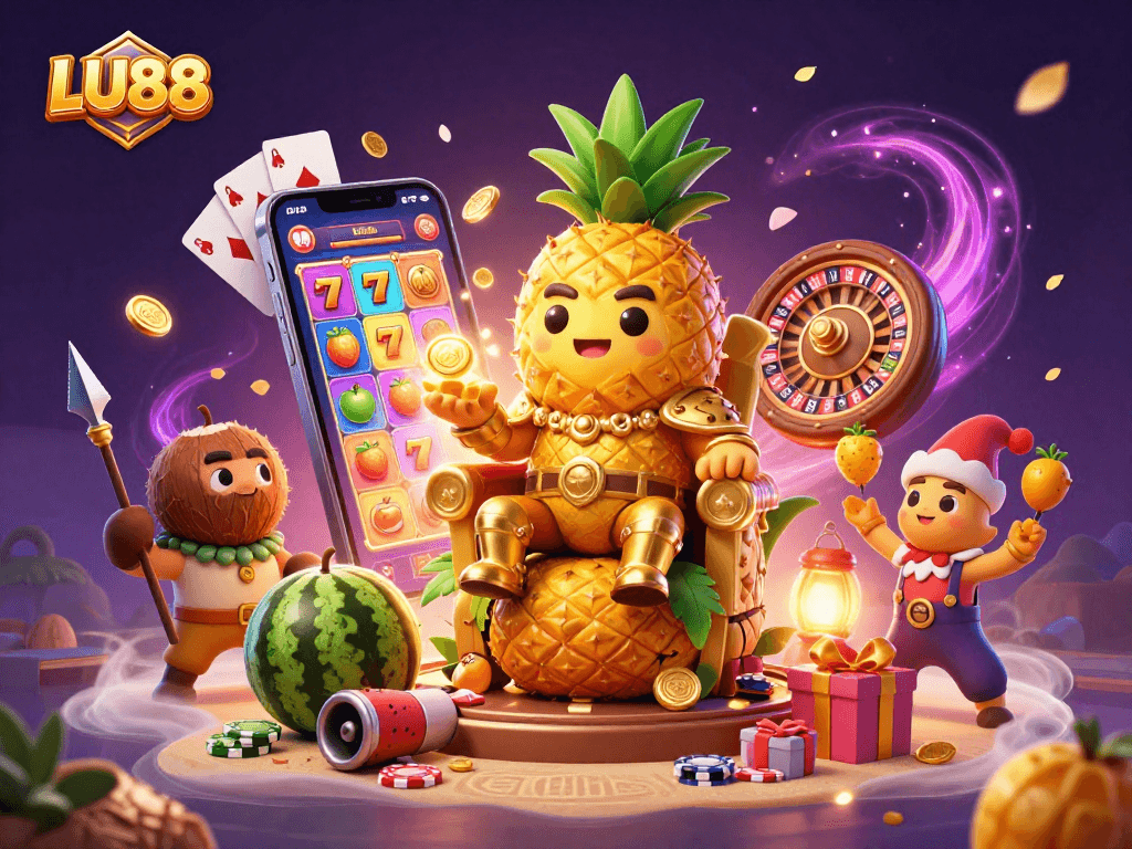 Play exhilarating games at LU88 with our golden pineapple king and vibrant casino realm.