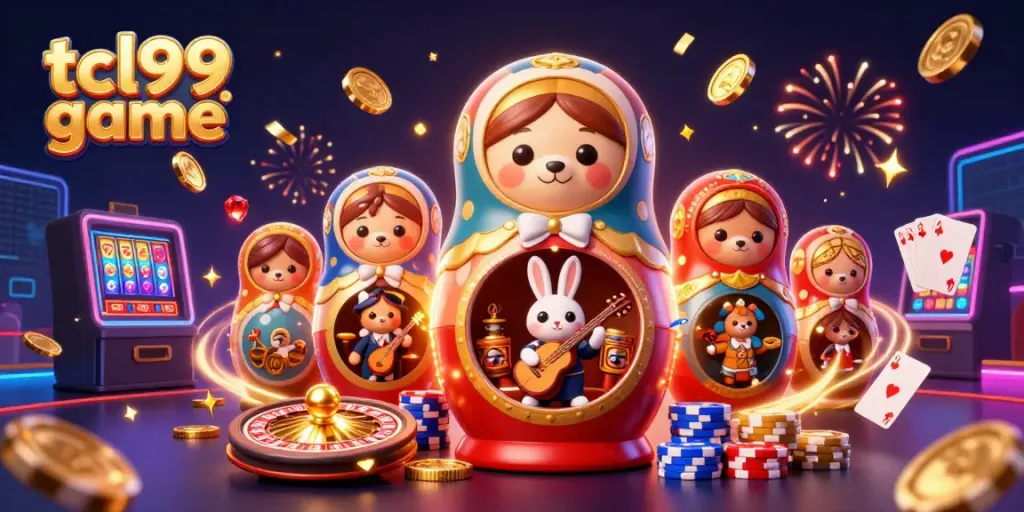 Experience the thrill of the tcl99 game in a vibrant casino scene with playful characters and exciting elements.