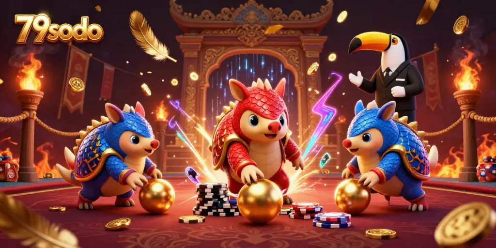 Engage in thrilling gameplay at 79sodo with colorful pangolins and poker chips.