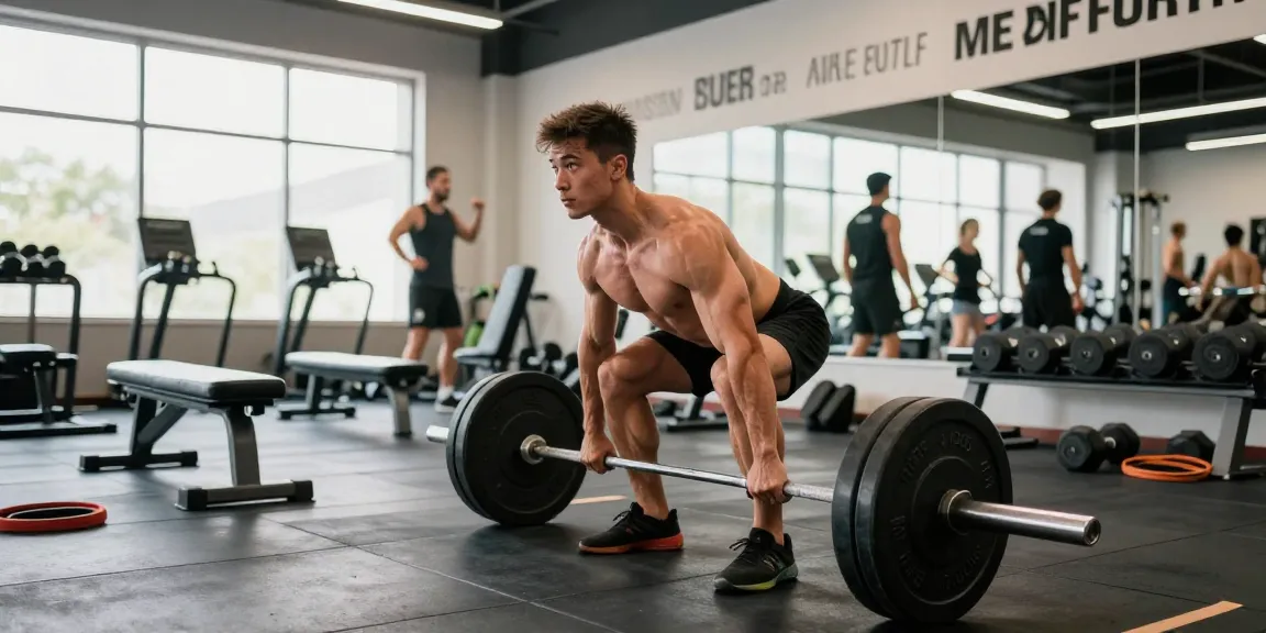 Bodybuilder beim Training im Steroidshop für Anabolika und Steroide.