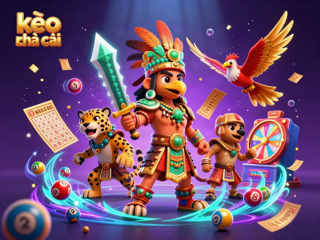 Experience kèo nhà cái with immersive Aztec warriors and vibrant gambling elements in spectacular detail.