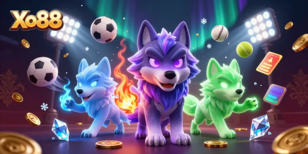 Experience thrilling sports action with Xo88 featuring a shadow wolf leader and ghostly companions.