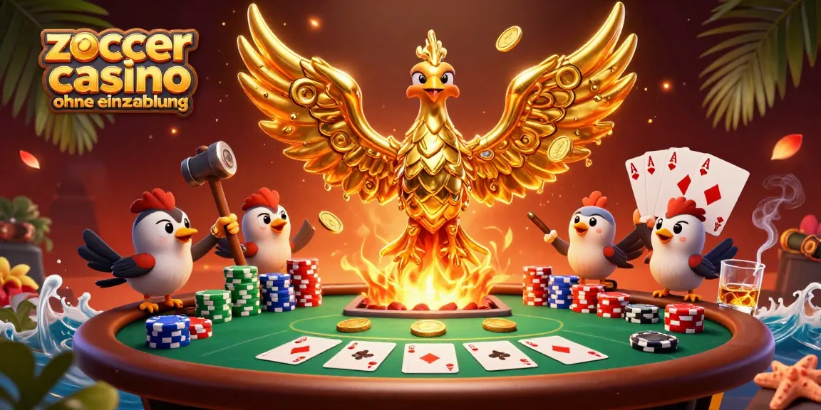 Zoccer-Casino ohne Einzahlung: Erleben Sie spannende Gewinne am Pokertisch mit goldenen Symbolen und dynamischen Effekten.